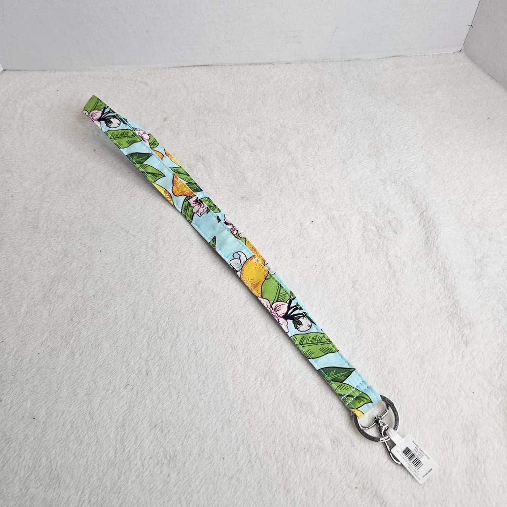 Vera Bradley Lemon Grove Wide Lanyard Floral Lemons NWT